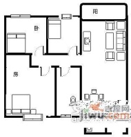 梅园大厦3室1厅1卫80㎡户型图