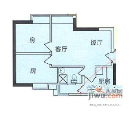 华景新城六期西区2室1厅1卫49㎡户型图