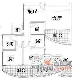 瑞华大厦3室2厅2卫101㎡户型图