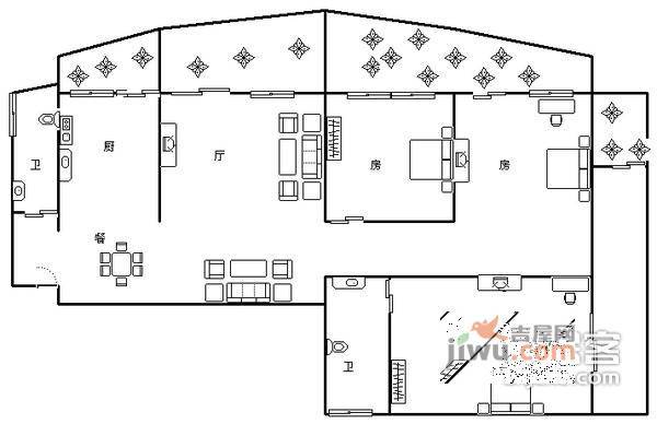 广州华侨新村6室3厅5卫250㎡户型图