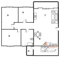 广州华侨新村3室1厅1卫90㎡户型图