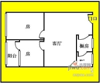 光复北路小区2室2厅1卫户型图