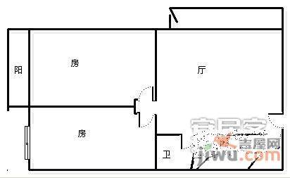 怡乐花园2室1厅1卫63㎡户型图