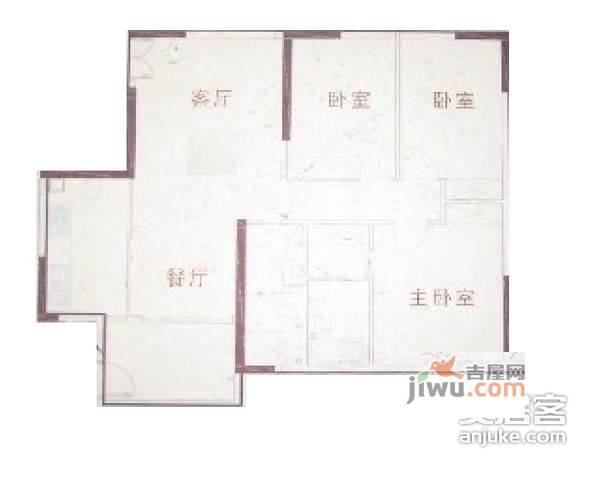 怡乐花园3室2厅1卫103㎡户型图