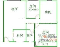 江南西路小区3室2厅1卫100㎡户型图