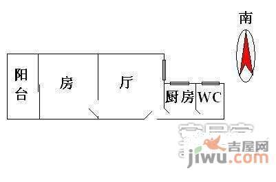 江南西路小区1室1厅1卫40㎡户型图