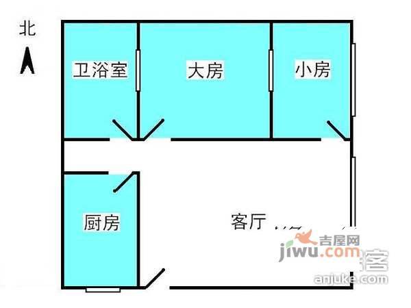 怡龙苑2室1厅1卫73㎡户型图