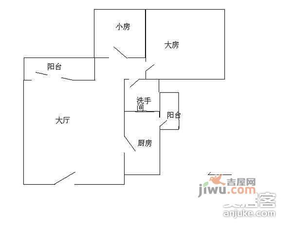 广东红盾大厦2室2厅1卫102㎡户型图