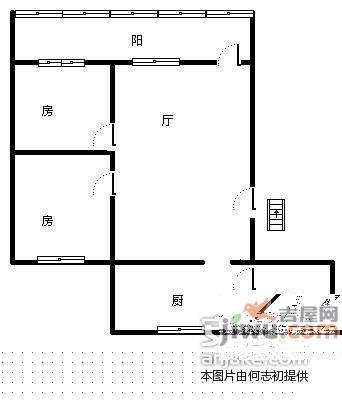 江湾路小区2室1厅1卫63㎡户型图