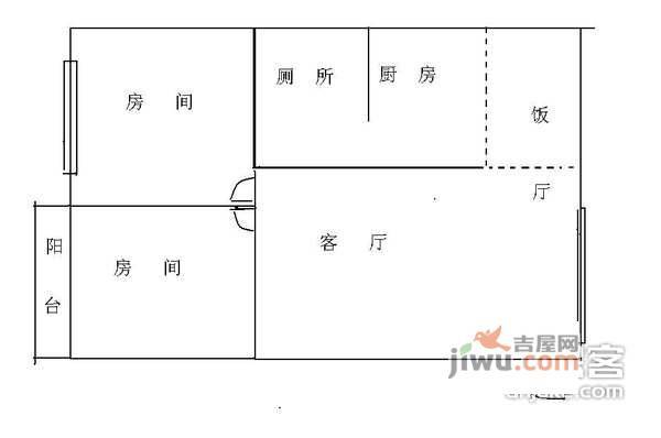 燕子岗小区2室2厅1卫69㎡户型图