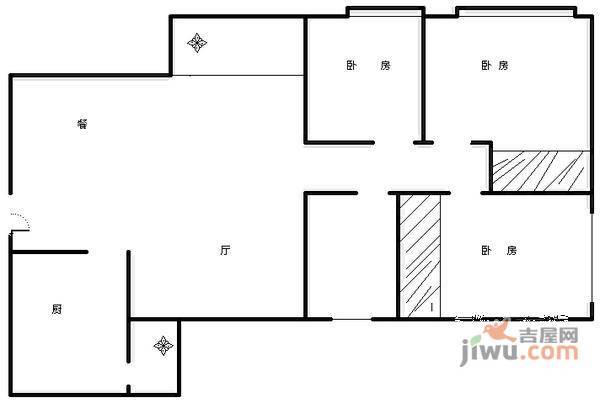 信和广场3室2厅1卫114㎡户型图