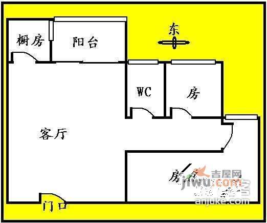 名汇大厦2室2厅1卫68㎡户型图