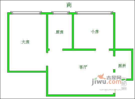 祥庆花园2室1厅1卫户型图