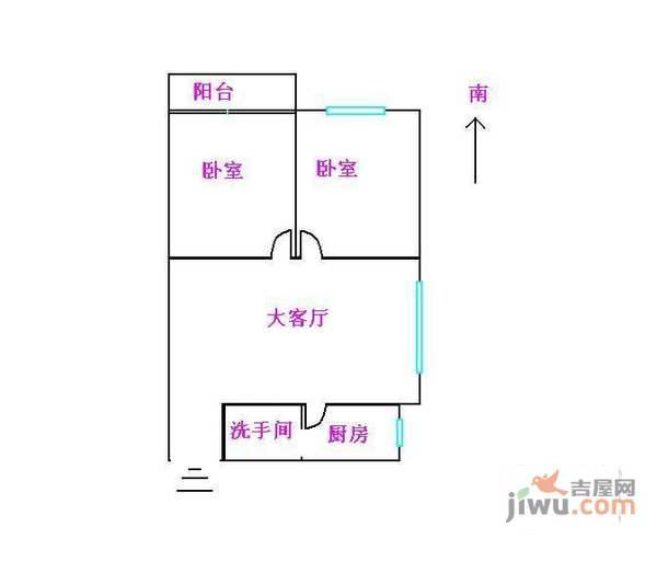 枫溪苑2室2厅1卫户型图