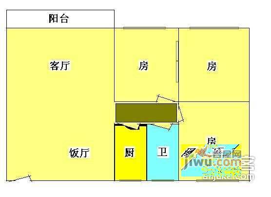 枫溪苑3室2厅1卫117㎡户型图