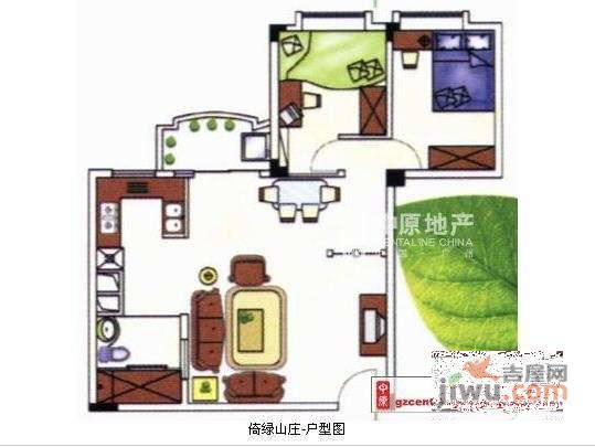 倚绿山庄4室2厅2卫206㎡户型图