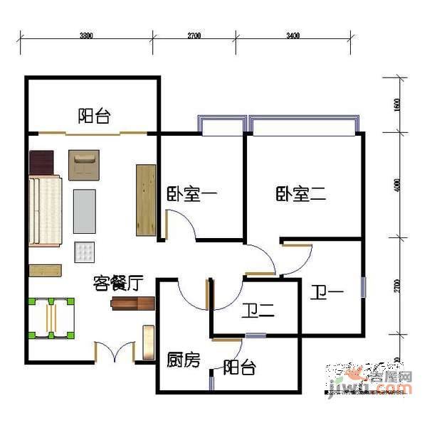 倚绿山庄3室2厅2卫206㎡户型图