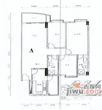 倚绿山庄3室2厅2卫206㎡户型图