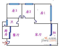 丽水湾3室2厅1卫85㎡户型图