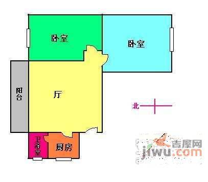 榕溪花园2室2厅1卫户型图