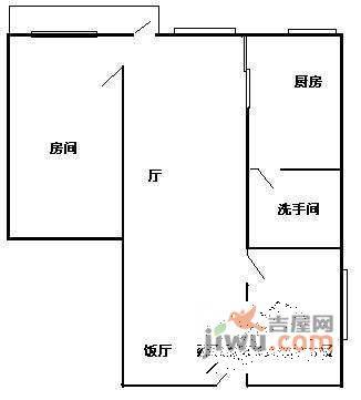 榕溪花园2室2厅1卫户型图