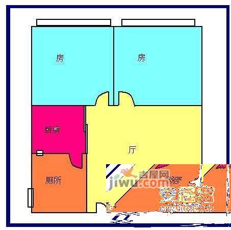 越秀花苑大厦2室1厅1卫83㎡户型图