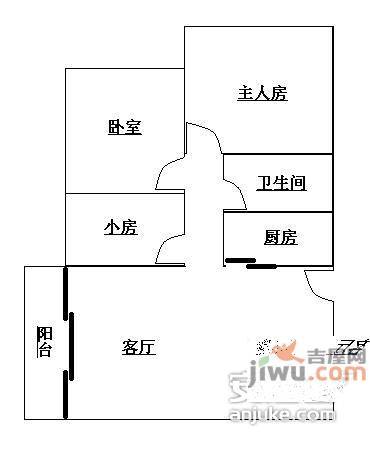 星海明珠3室2厅1卫124㎡户型图