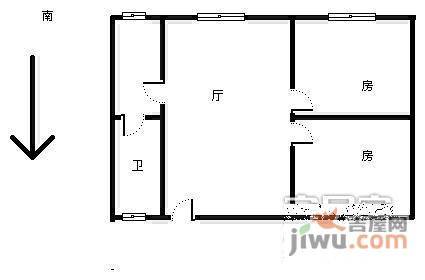 西增路小区2室1厅1卫65㎡户型图