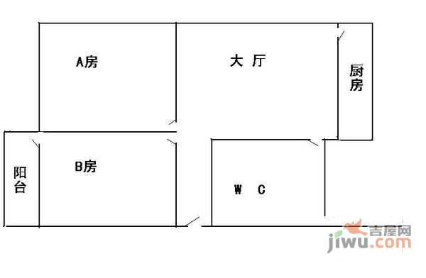 嘉景园2室1厅1卫62㎡户型图