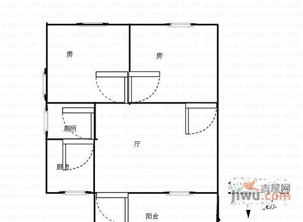 嘉景园2室1厅1卫62㎡户型图