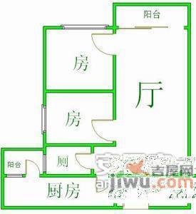 翠屏瀚宇贵都2室1厅1卫86㎡户型图