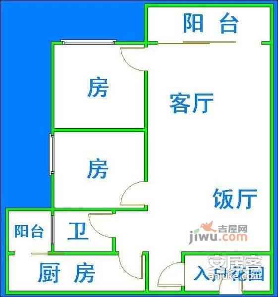 翠屏瀚宇贵都2室2厅1卫户型图