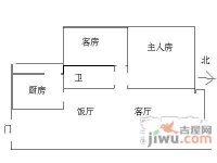 长江数码花园2室1厅1卫户型图