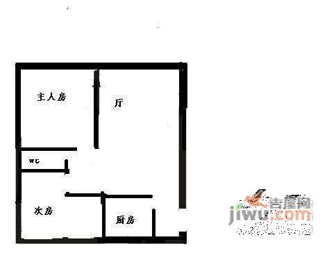 长江数码花园2室1厅1卫户型图