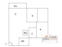 长江数码花园3室1厅1卫75㎡户型图