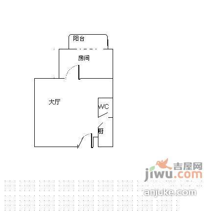 丽景花苑1室1厅1卫户型图