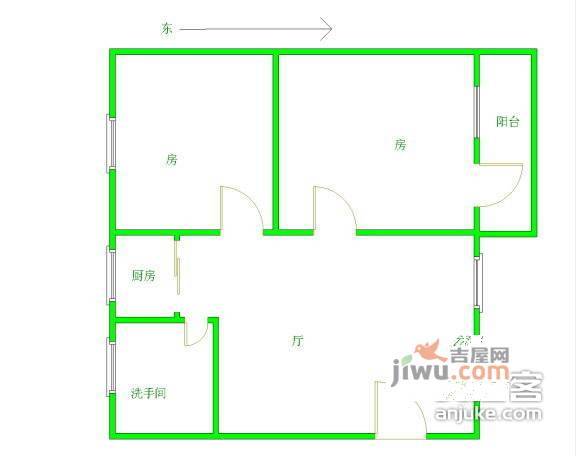 丽景花苑2室2厅1卫85㎡户型图