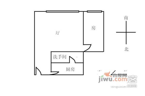 东风西路小区1室1厅1卫44㎡户型图