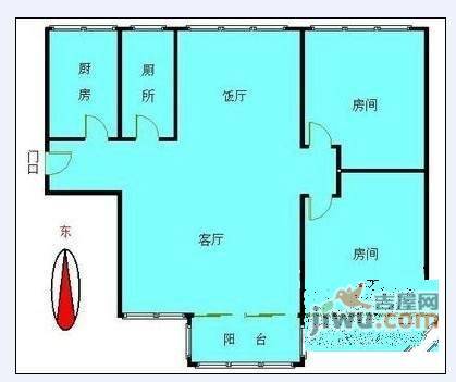 东方文德广场2室2厅1卫63㎡户型图