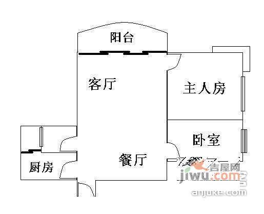 海琴湾2室2厅1卫87㎡户型图