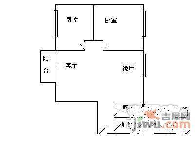 海琴湾2室1厅1卫户型图