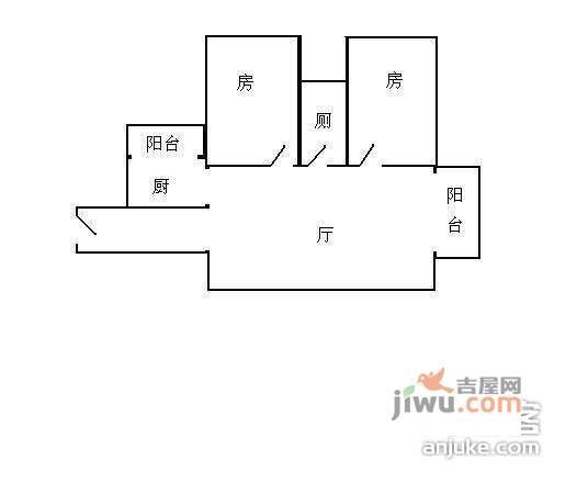 海琴湾2室1厅1卫户型图