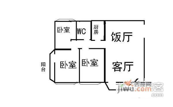 海琴湾3室2厅1卫157㎡户型图