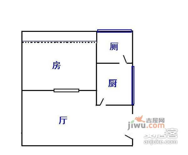 万方园1室1厅1卫45㎡户型图