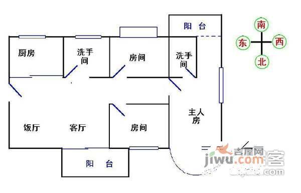 万方园5室2厅2卫户型图