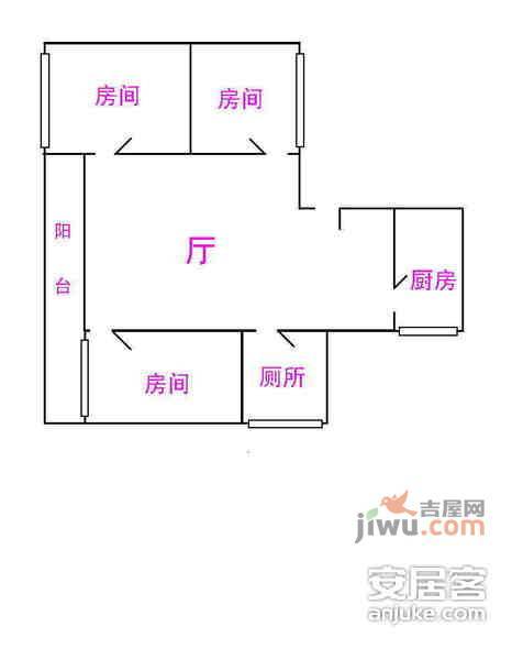 新光城市广场3室2厅1卫户型图