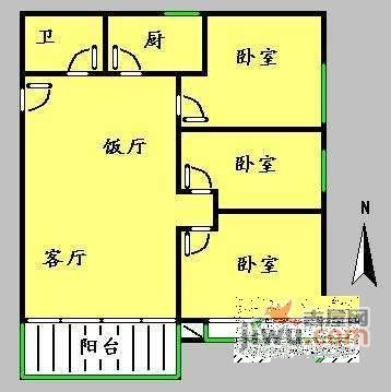 新光城市广场3室1厅1卫102㎡户型图