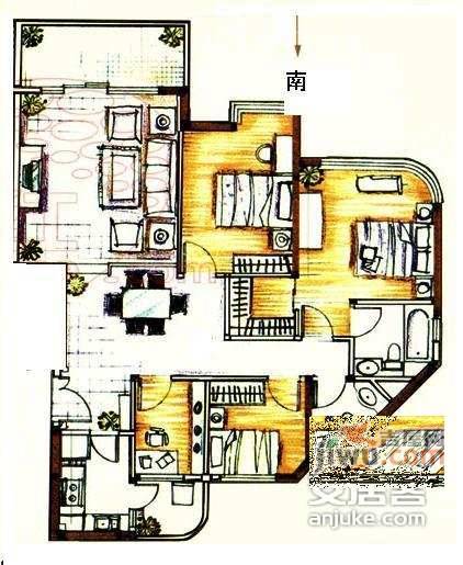 新光城市广场4室2厅2卫139㎡户型图