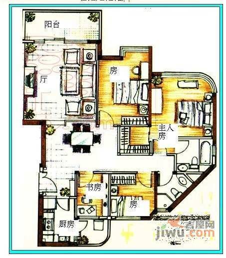 新光城市广场3室2厅1卫户型图