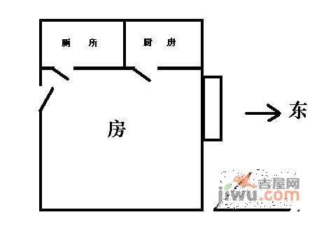 双城国际公寓1室0厅1卫39㎡户型图